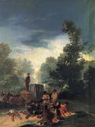 Francisco Goya Highwaymen attacking a  Coach France oil painting artist